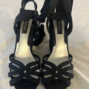 White House Black Market Black Strappy Heels